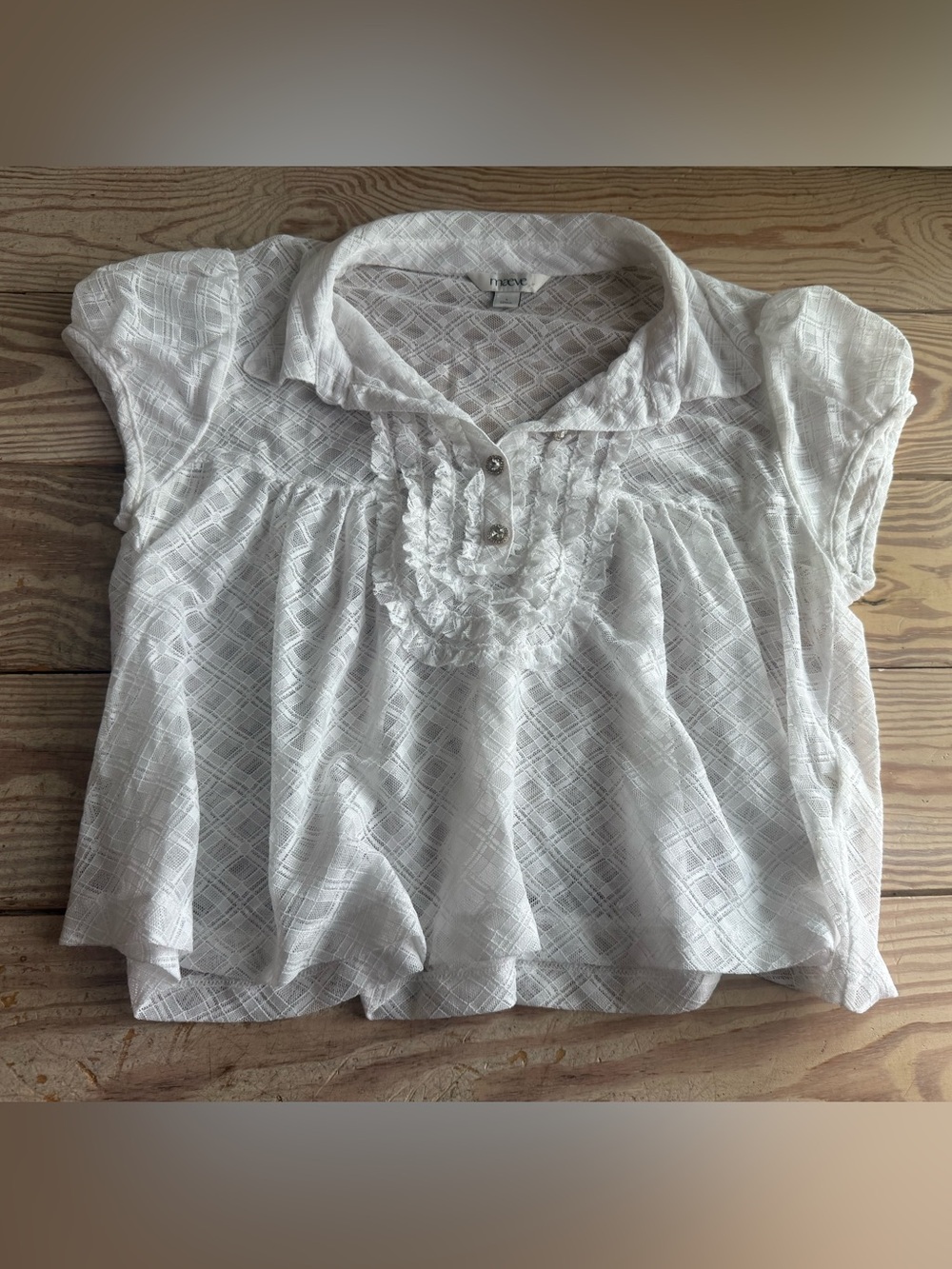 Maeve Cream Textured Ruffle Collar Blouse